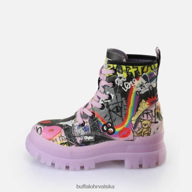 ljubičasti/crni grafiti Buffalo aspha lace up hi gležnjača vegan |čizme TDD6T436